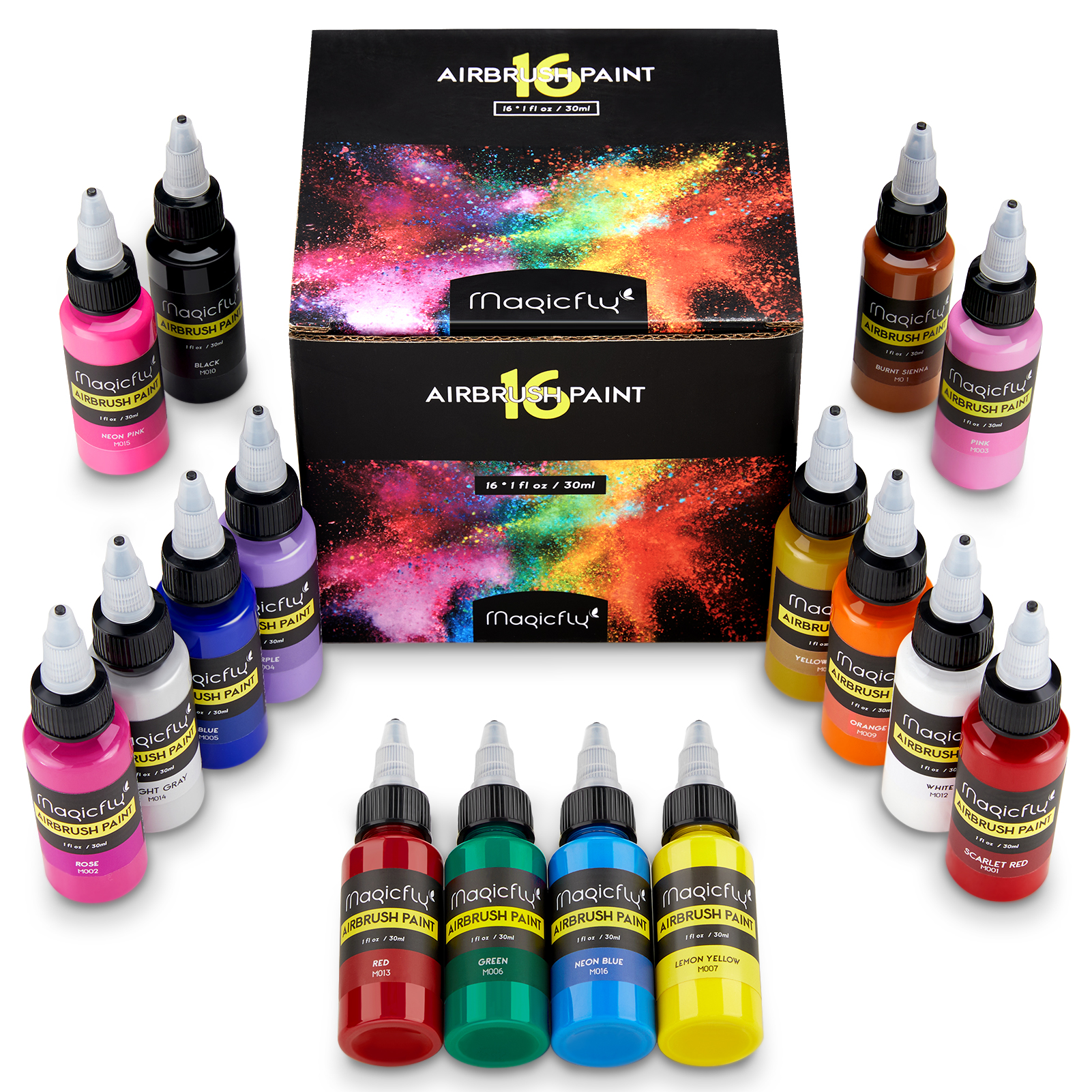 Amazon.com: Magicfly Airbrush Paint, 16 Colorsx30ml Air Brush